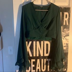 Cropped Bell Sleeve Top